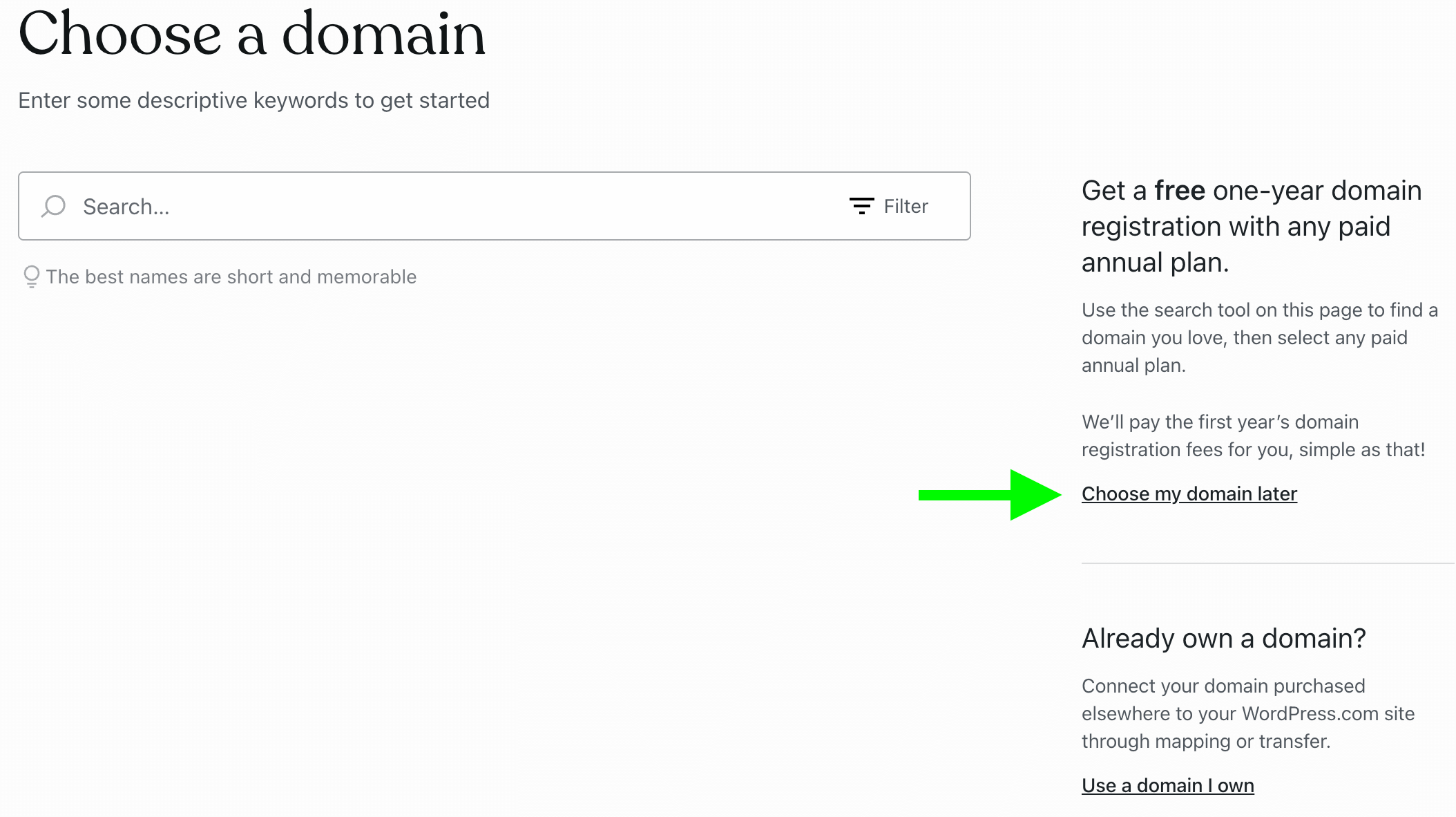 Skip the domain